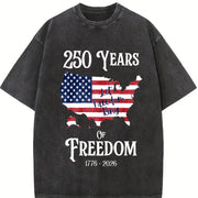 250 Years of Freedom 1776-2026 Vintage Washed T-Shirt in Black