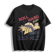 Roly-poly Cowboy Rodeo Cowgirl Cotton T-Shirt in Black