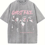 Ghostface Horror Movie Vintage Washed T-Shirt in Gray