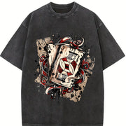 Ace of Spades Vintage Washed T-Shirt in Black