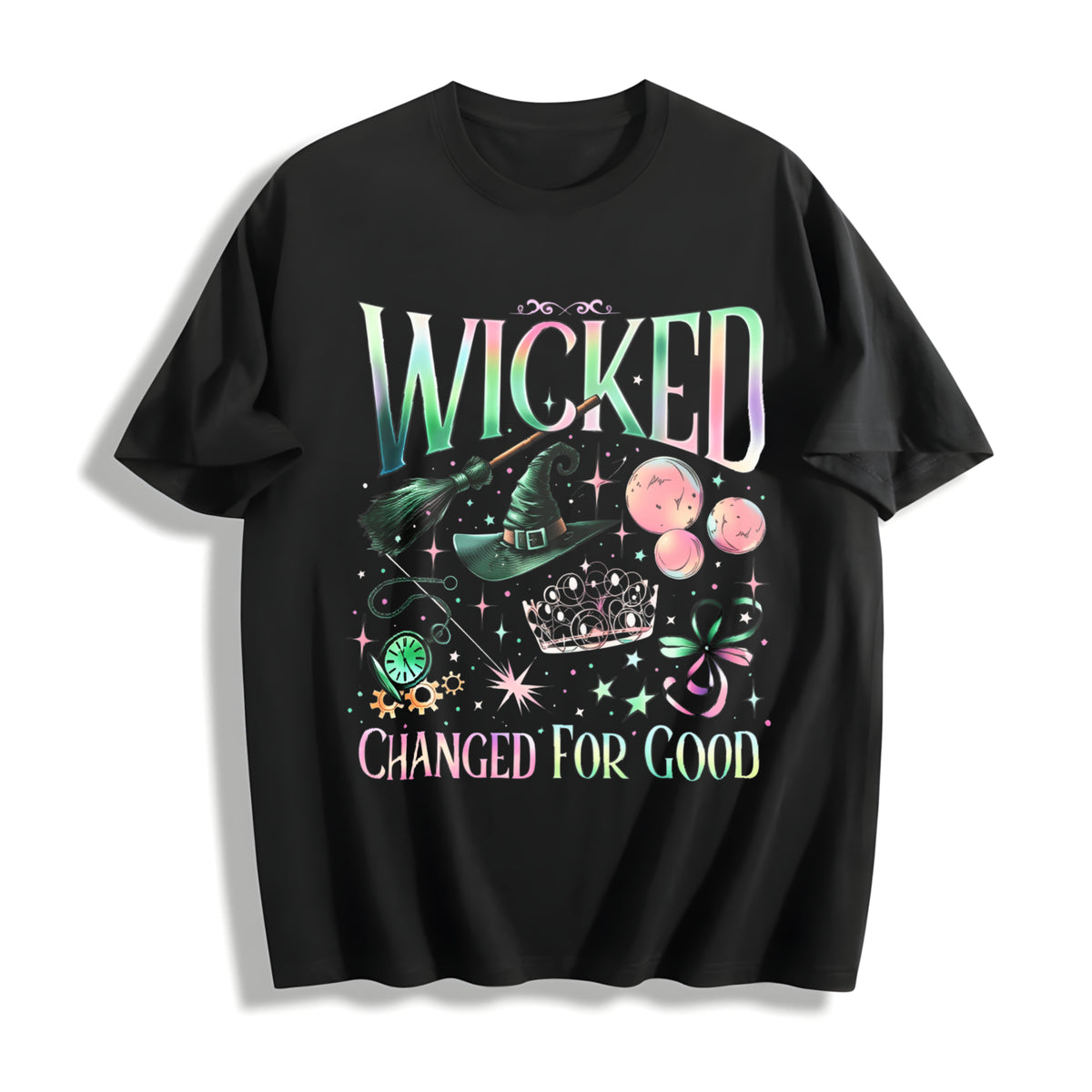 Wicked Wizard Movie Fan Cotton T-Shirt in Black