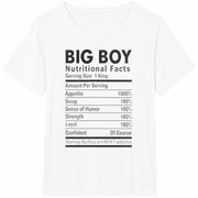 Big Boy Nutritional Facts Cotton T-Shirt in White