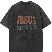 Jesus All Things Are Possible Vintage Washed T-Shirt in Black