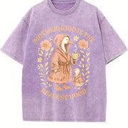 Mother Is a Realist Hat Vintage Washed T-Shirt in Purple