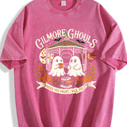 Gilmore Ghouls Halloween Fall Vibes Vintage Washed T-Shirt in Red