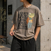 Live Laugh Love Under These Conditions Vintage Washed T-Shirt in Brown
