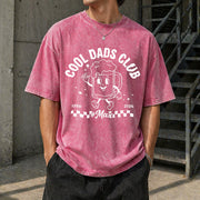Dads Club Personalized Name & Birth Year Vintage Washed T-Shirt in Red