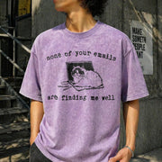 None of Your Emails Vintage Washed T-Shirt in Purple