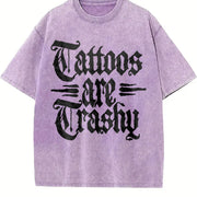 Tattoos Are Trashy Vintage Washed T-Shirt in Purple