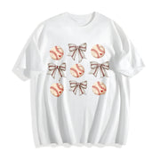 Coquette Baseball Mom Cotton T-Shirt in White
