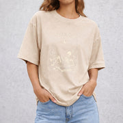Read in Peace vintage washed oversized T-shirt in Beige