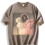 Glam Doll with a Snowman Vintage Washed T-Shirt in Brown