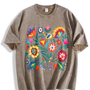 Mexican Bohemian Vintage Washed T-Shirt in Brown