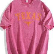 Texas Longhorn Tank Vintage Washed T-Shirt in Red