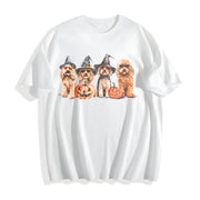 Goldendoodle Halloween Cotton T-Shirt in White