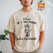 Lollygaggin' Frog Silly Vintage Washed T-Shirt in Beige