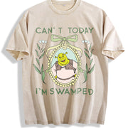 Shrek Coquette Floral Vintage Washed T-Shirt in Beige
