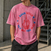 Boom Bitch Get Out the Way Vintage Washed T-Shirt in Red