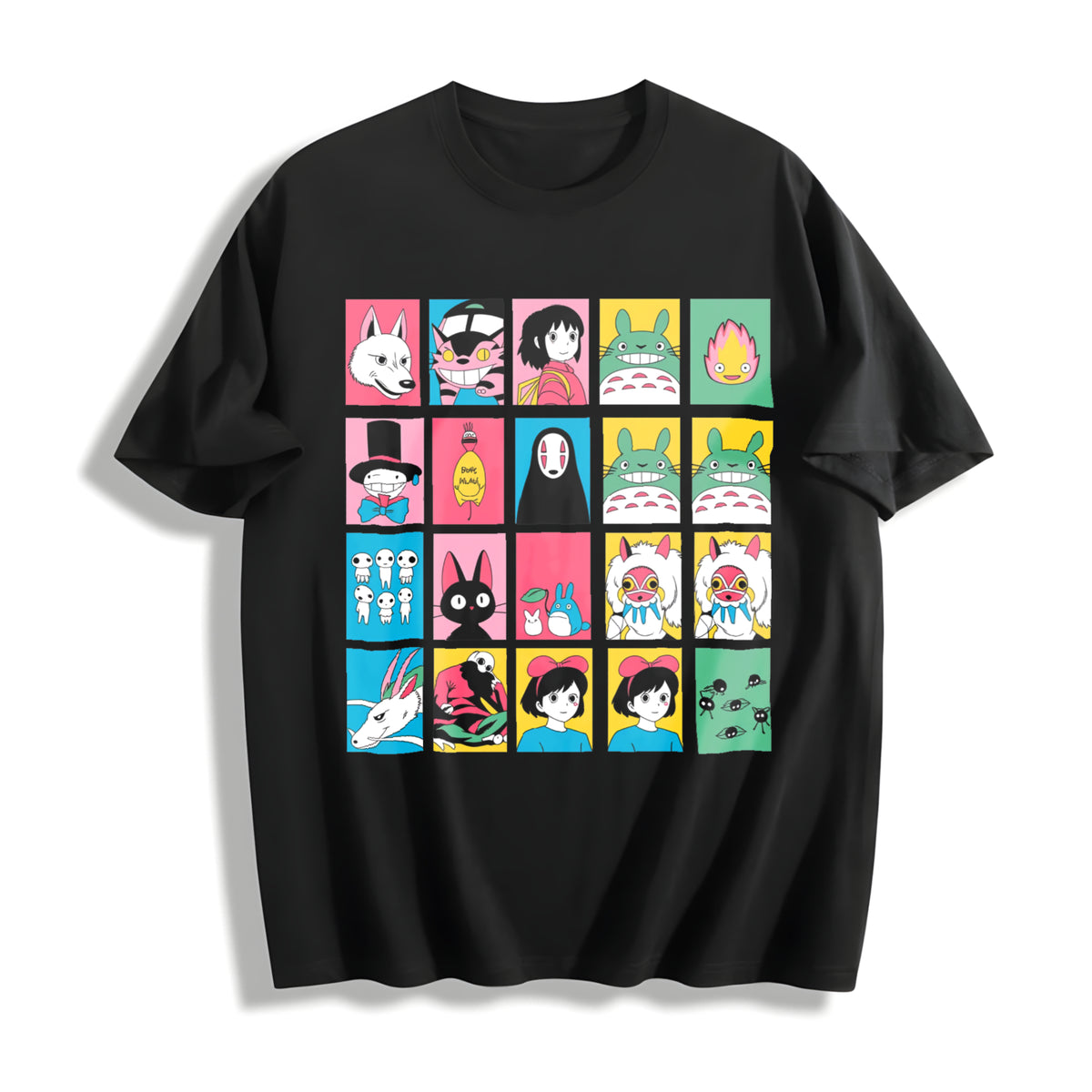 Studio Ghibli Hayao Miyazaki Studio Ghibli No Face Ghibli Cotton T-Shirt in Black