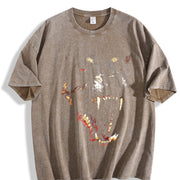 Wolf Head Vintage Washed T-Shirt in Brown