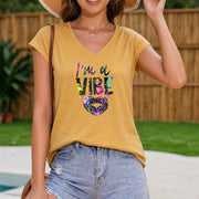 And Fun Letter Versatile Women's Color Cotton Tank Top in Yellow