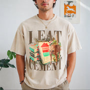 Meme I Eat Cement Weird Vintage Washed T-Shirt in Beige