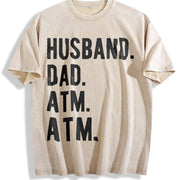 Husband Dad ATM Vintage Washed T-Shirt in Beige