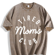 Tired Moms Club Mom Life Mother’s Day vintage washed oversized T-shirt in Brown
