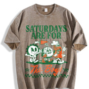 Saturdays Are for the Boys Golf Vintage Washed T-Shirt in Brown