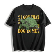 Turtle I Got That Dog in Me Cotton T-Shirt in Black