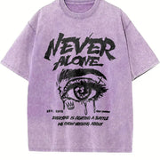 Never Alone Vintage Washed T-Shirt in Purple