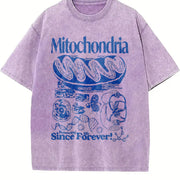 Mitochondria Science Vintage Washed T-Shirt in Purple