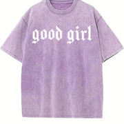 Good Girl Romance Club vintage washed oversized T-shirt in Purple