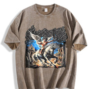 Storm Horse Lightning Vintage Washed T-Shirt in Brown