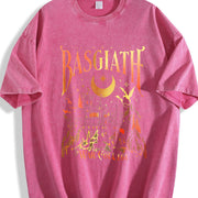Basgiath War College Castle vintage washed oversized T-shirt in Red