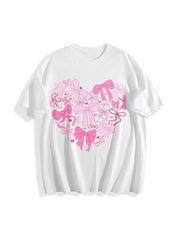 Coquette Valentine Heart Cotton T-Shirt in White