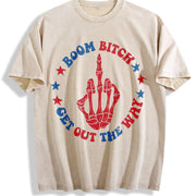 Boom Bitch Get Out the Way Vintage Washed T-Shirt in Beige
