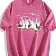 Mom Mom Mom Vintage Washed T-Shirt in Red