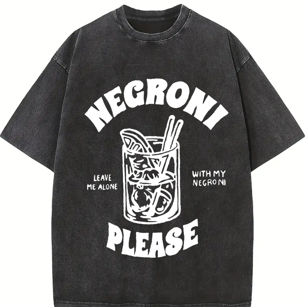 1 Pcs Heavy Adorable Vintage Washed T-Shirt in Black
