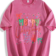Christmas Coquette Vintage Washed T-Shirt in Red