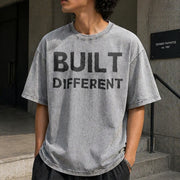 Built Different Vintage Washed T-Shirt in Gray
