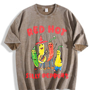 Red Hot Silly Peppers Vintage Washed T-Shirt in Brown