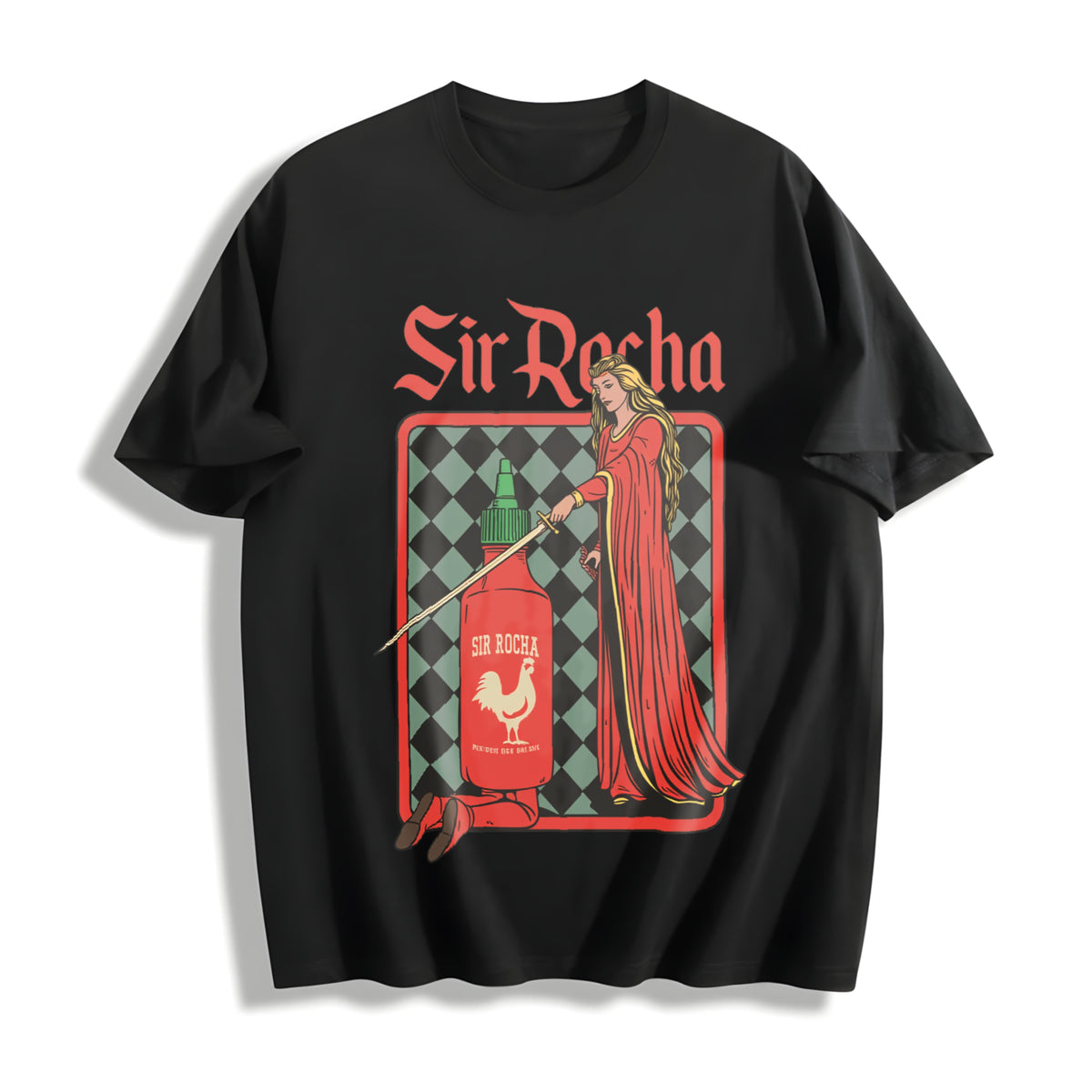 Chili Sauce Cotton T-Shirt in Black