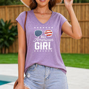 American Girl Vest Women's Color Cotton Tank Top in Purple