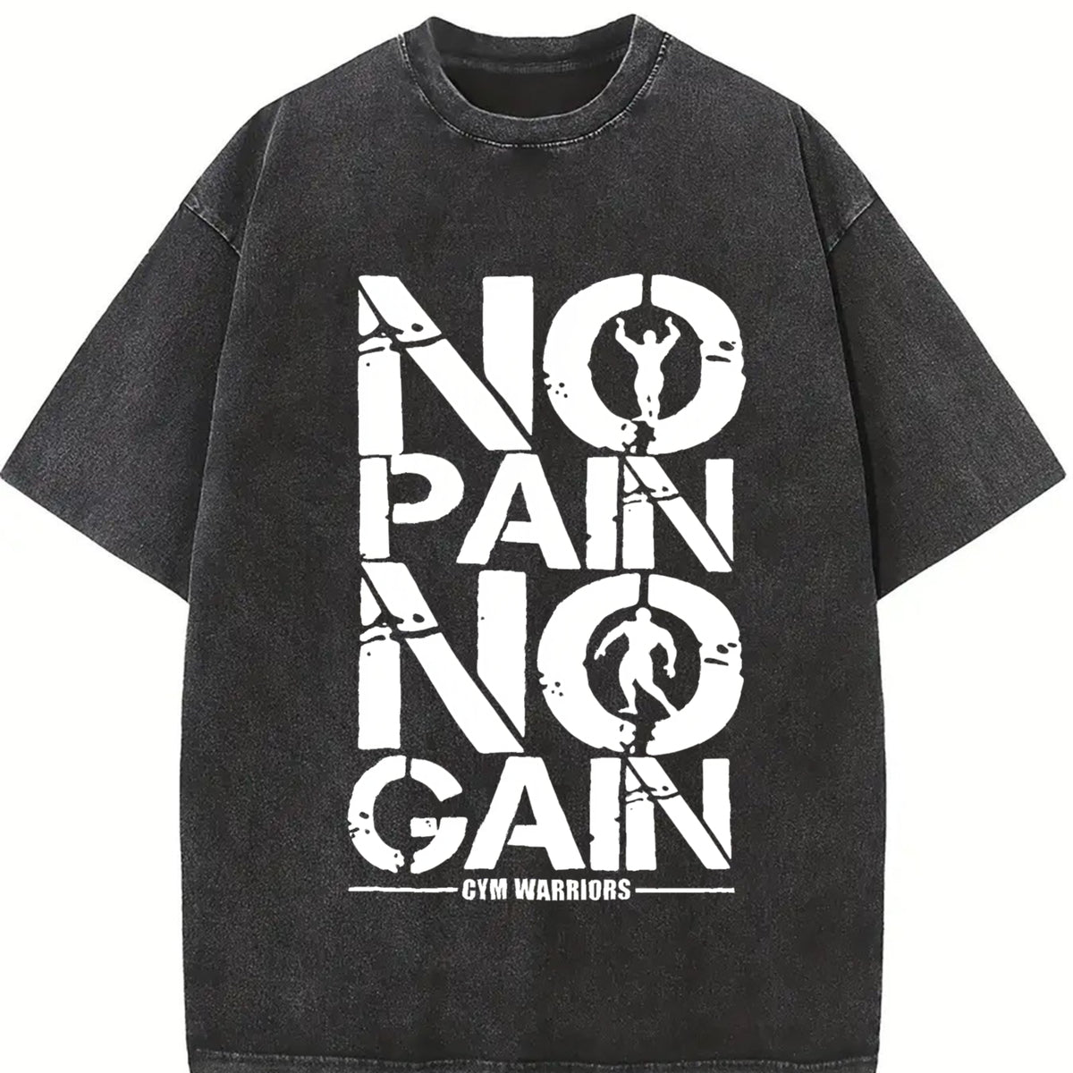 1 Pcs Heavy Adorable Vintage Washed T-Shirt in Black