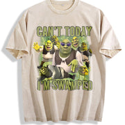 Can't Today I'm Swamped Vintage Washed T-Shirt in Beige