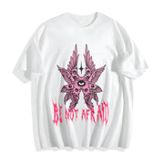 Be Not Afraid: Gothic Angelic Cotton T-Shirt in White