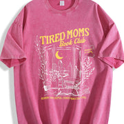 Tired Moms Club Bookish Things Booktrovert Vintage Washed T-Shirt in Red