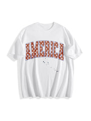 America Patriotic Cotton T-Shirt in White
