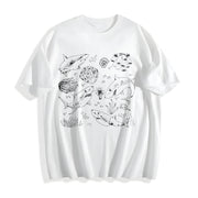 Shark Boho Marine Biologist Cotton T-Shirt in White